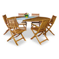 Ellipse FSC Acacia 6 Seat Armchair Outdoor Dining Set from Roseland Furniture