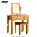 Lanner Oak Dressing Table Set - Size Guide