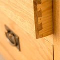 Lanner Oak Combination Wardrobe drawer dovetail joint view