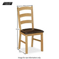Lanner Oak Dining Chair - Size Guide