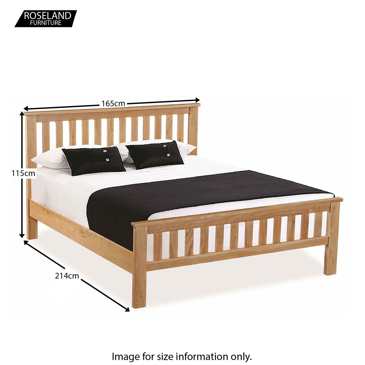 Newlyn Oak 5' King Size Bed Frame - Size Guide