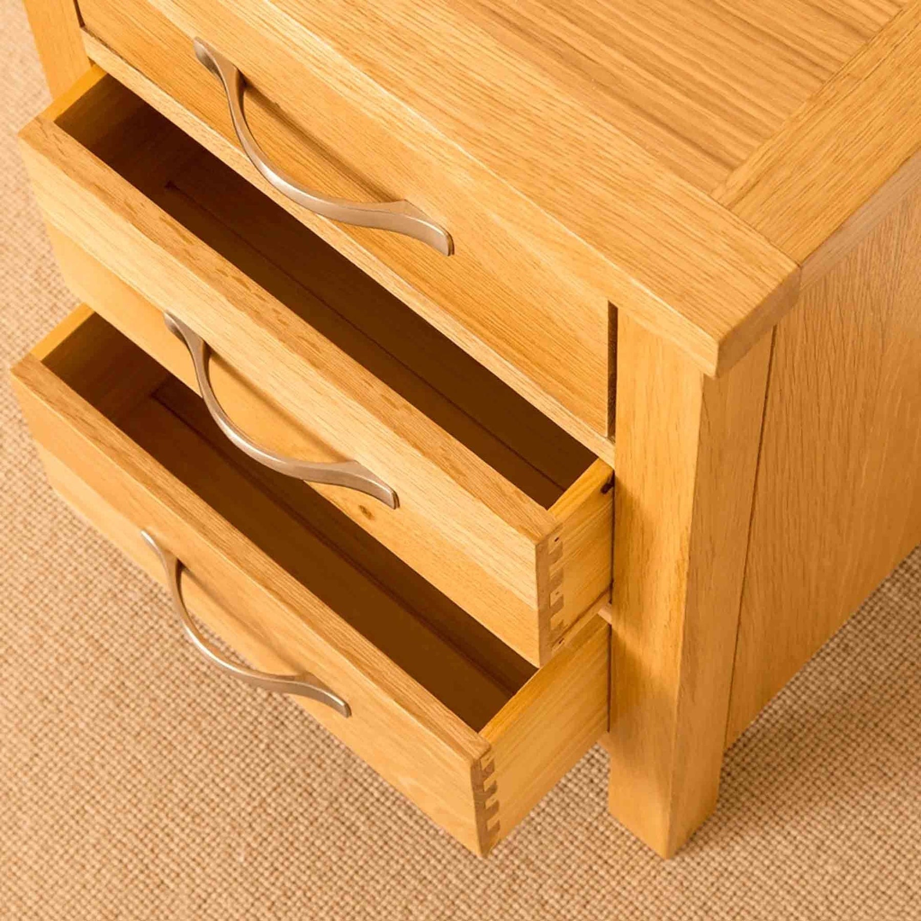 Drawers open - Newlyn Oak Bedside Table