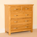 Newlyn Oak 2 over 3 Drawer Chest