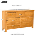 Newlyn Oak 3 over 4 Drawer Chest - Size Guide