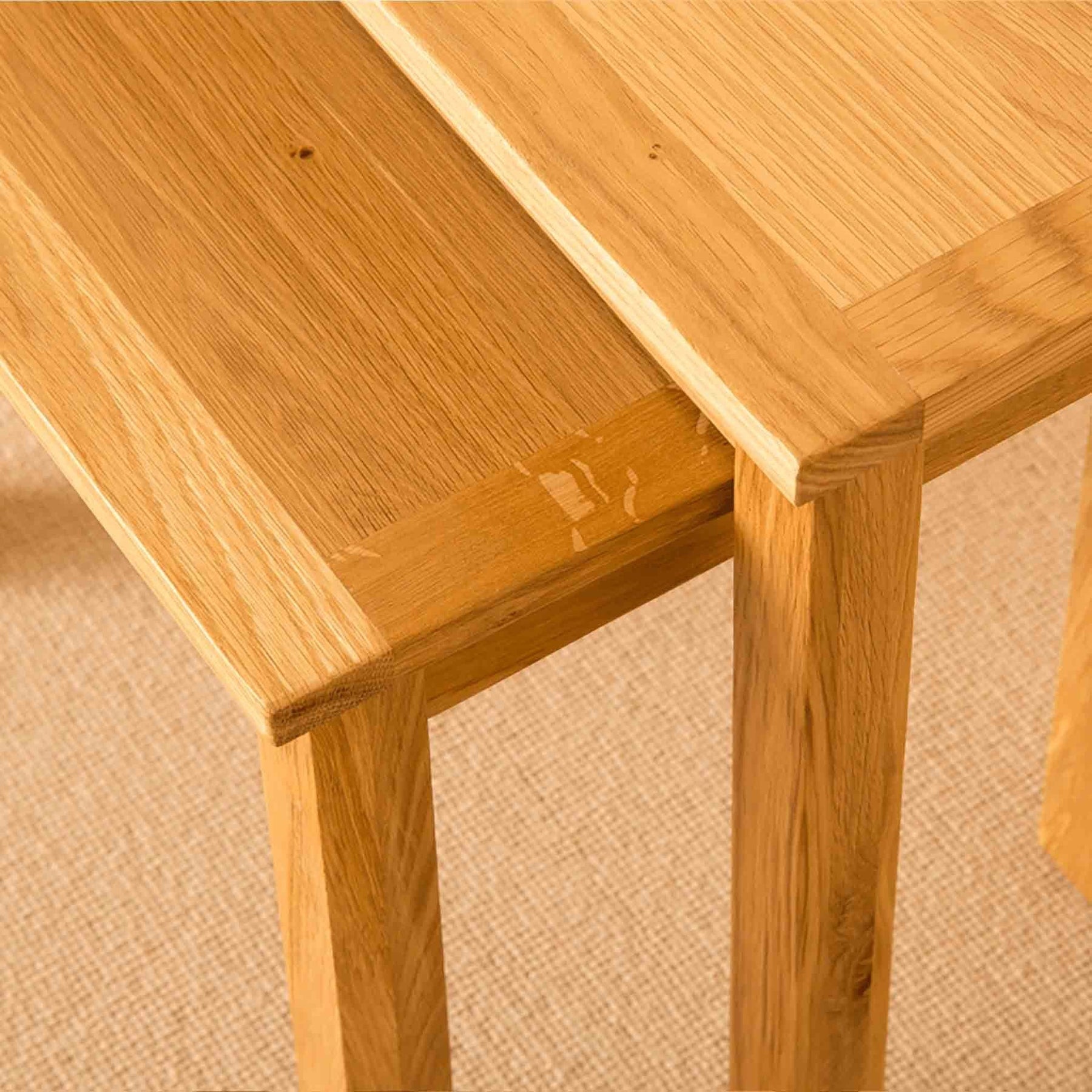 Front corner - Newlyn Oak Nest Of Tables