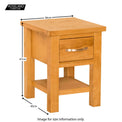 Newlyn Oak Lamp Table - Size Guide