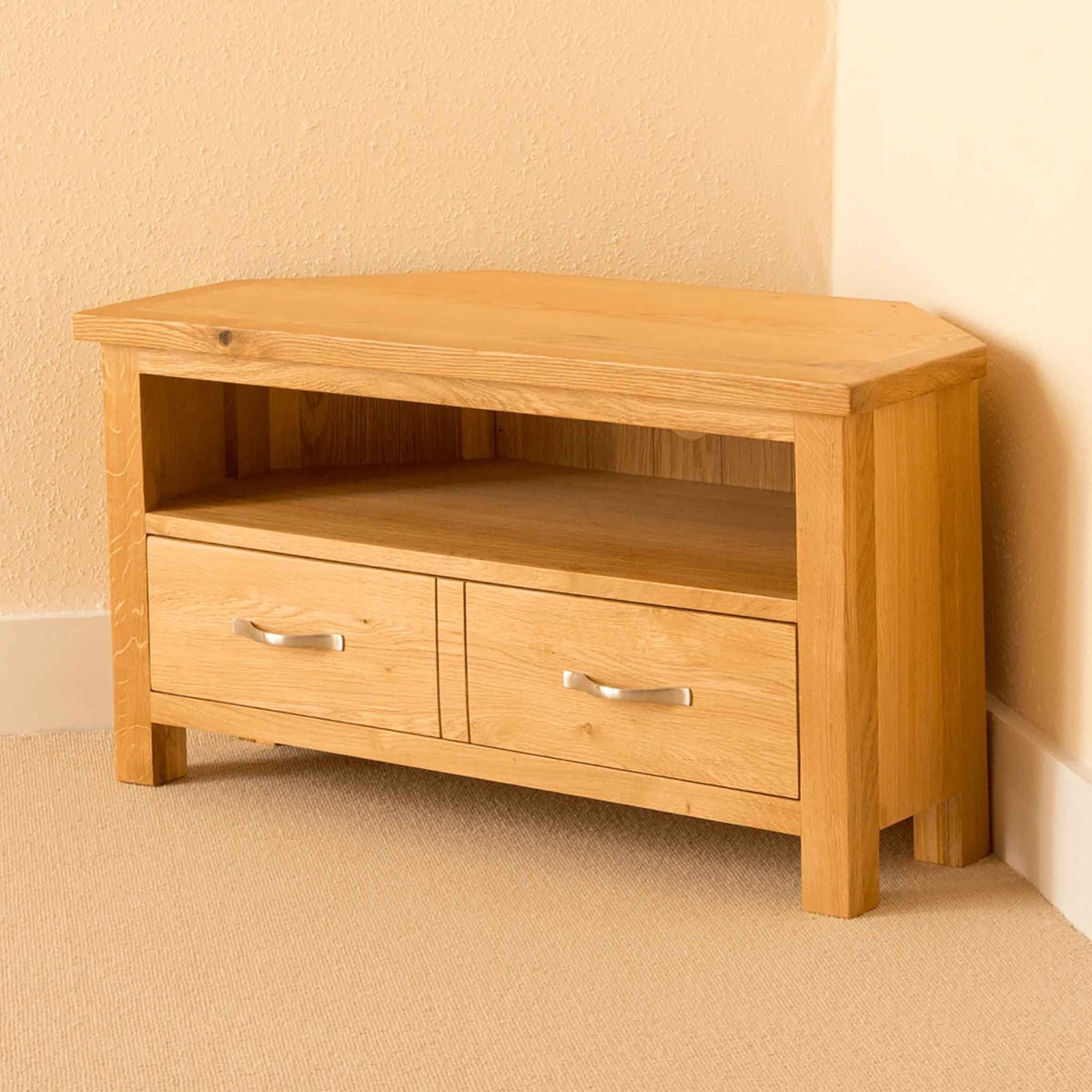 Newlyn Oak Corner TV Stand by Roseland Furniture