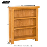 Newlyn Oak Small Bookcase - Size Guide
