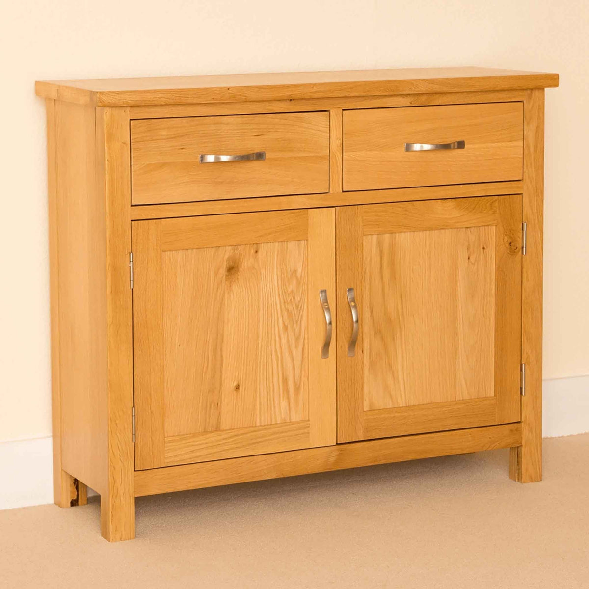 Newlyn Oak Small Sideboard, Internal Shelf, W:100cm | Modern Light Oak