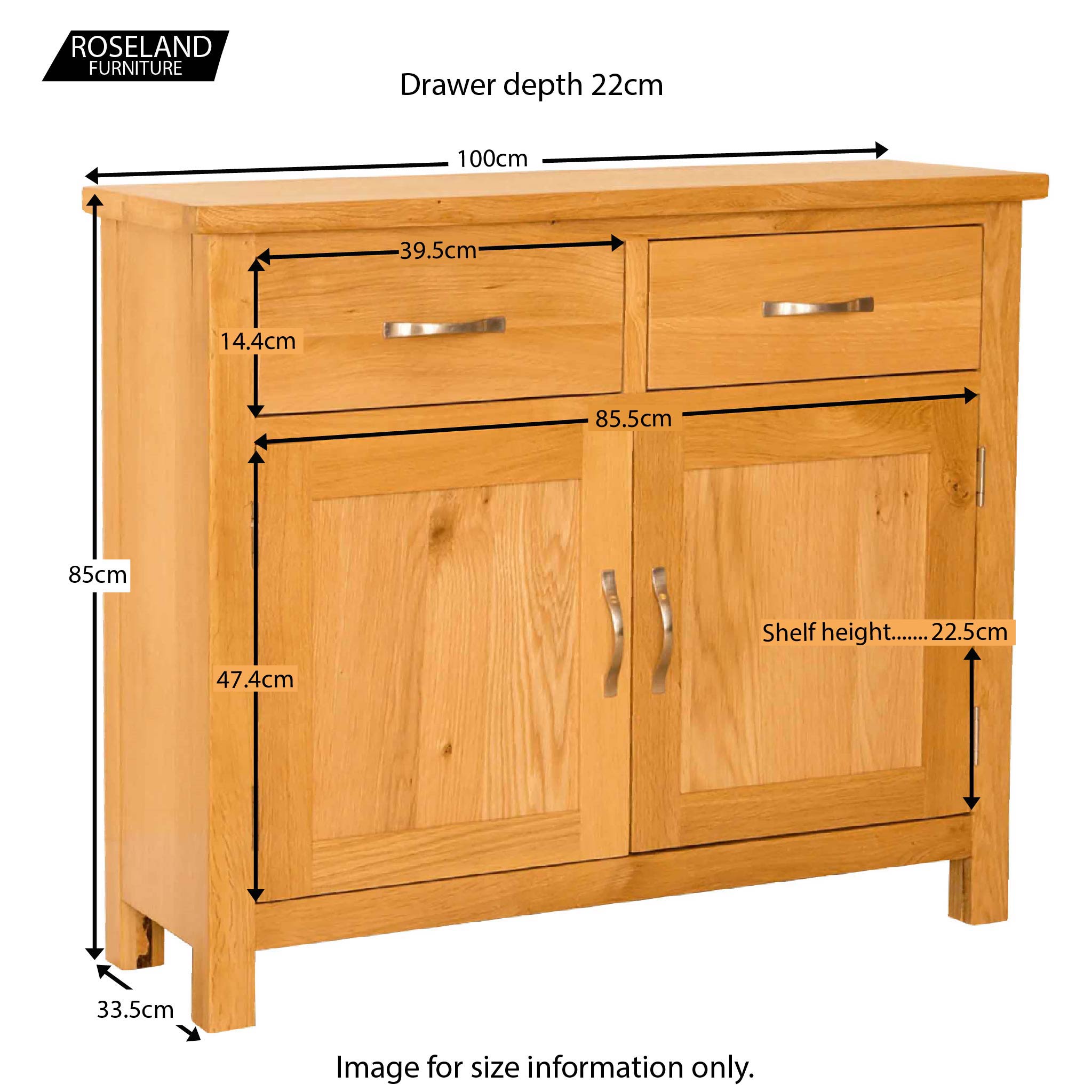 Oak sideboard 100cm wide deals