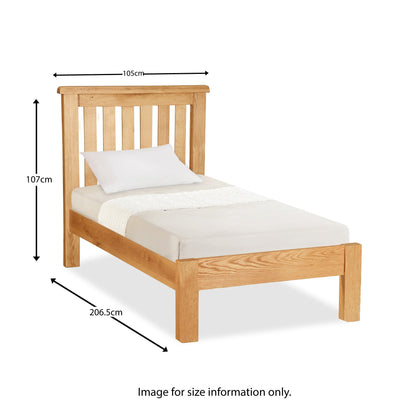 Zelah Oak Low 3ft Bed Frame