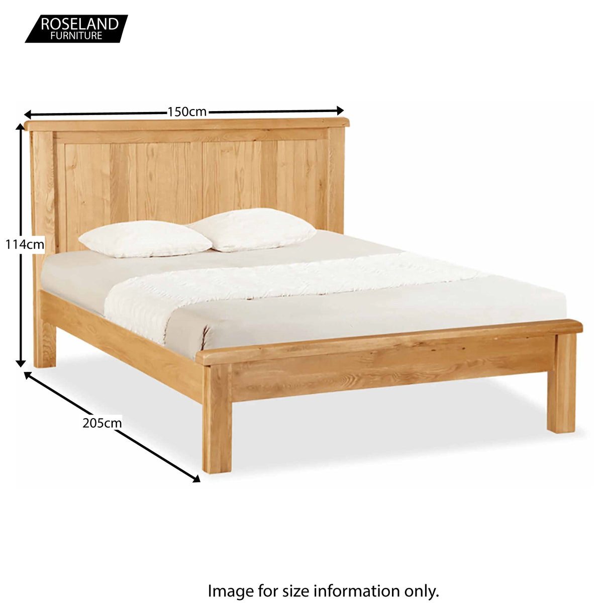 Zelak Oak Panelled 4ft 6 Double Bed from Roseland furniture