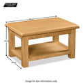 Zelah Oak Coffee Table - Size Guide