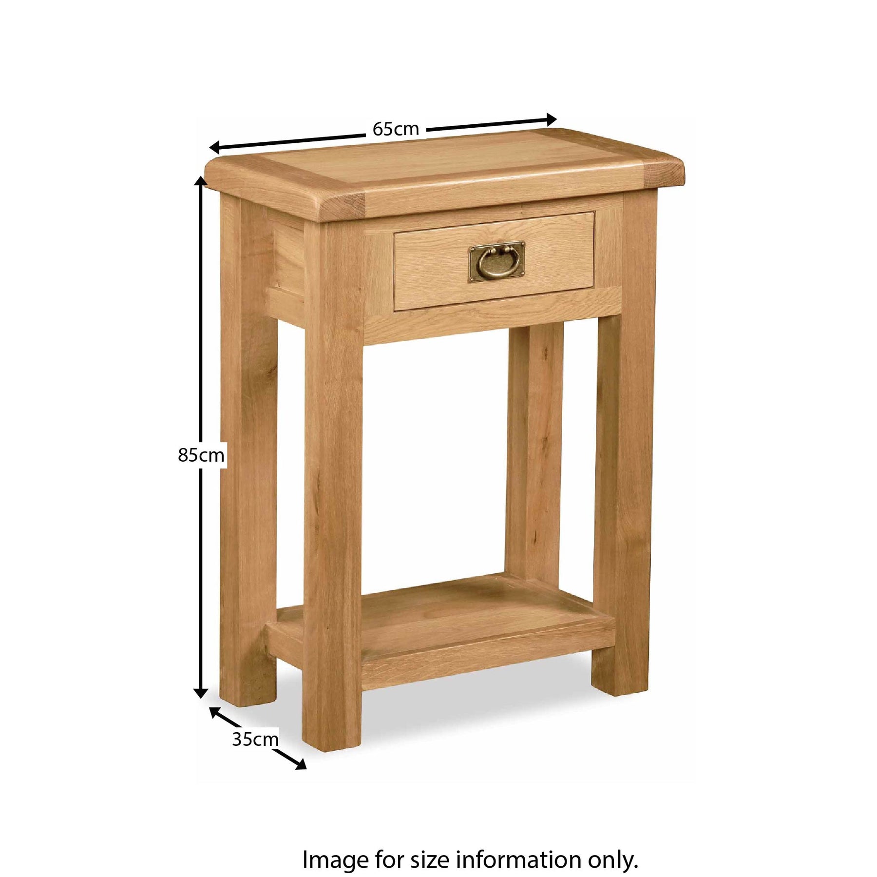 Zelah Oak Telephone Table - Size Guide