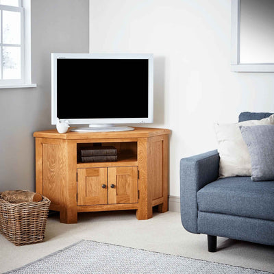 Zelah Oak Corner TV Stand