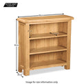 Zelah Oak Small Bookcase - Size Guide