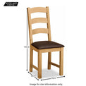 Zelah Oak Slatted Back Dining Chair - Size Guide