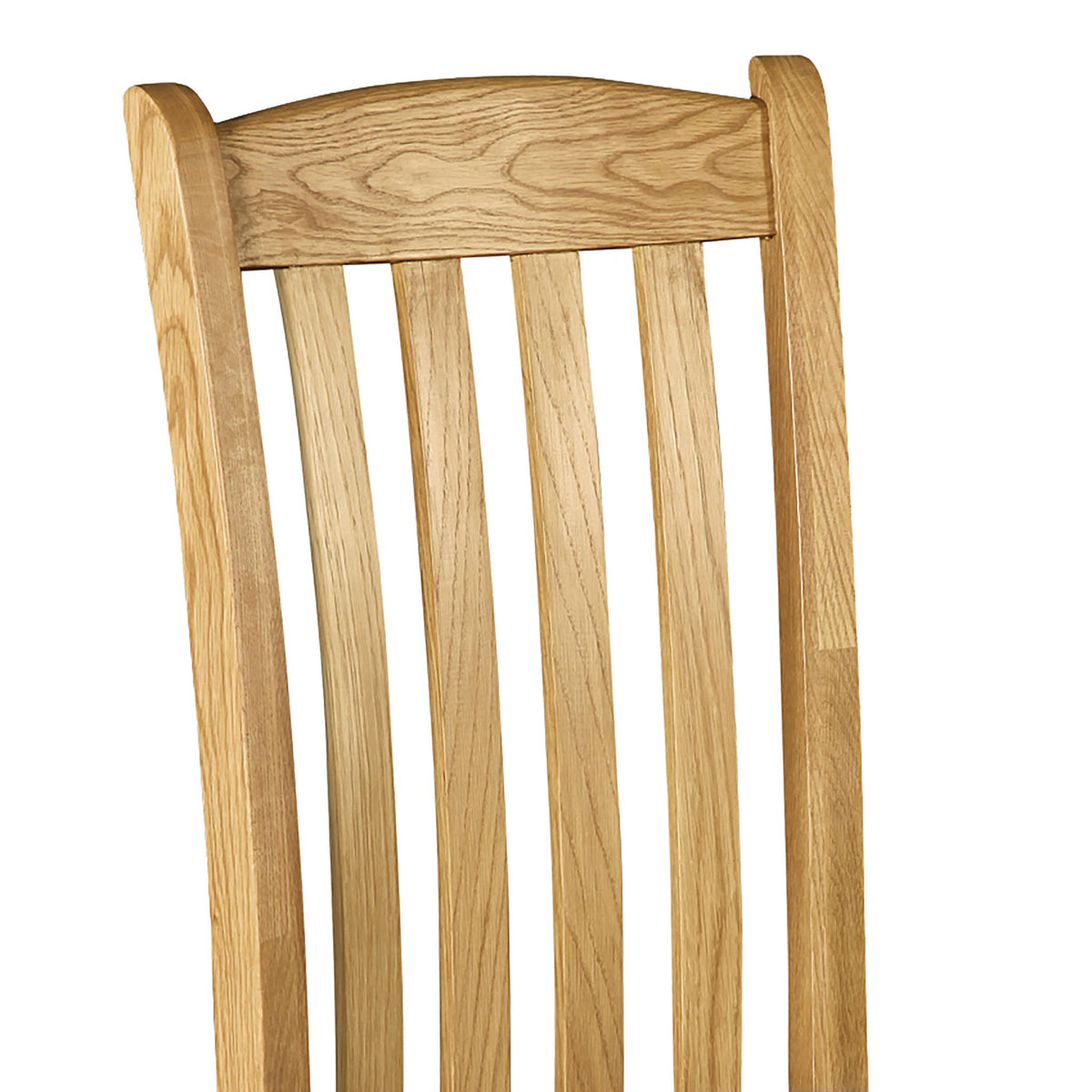 Zelah Oak Slatted Back Dining Chair - Close Up of Back of Chair