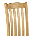 Zelah Oak Slatted Back Dining Chair - Close Up of Back of Chair