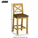 Zelah Oak Bar Stool - Size Guide