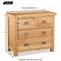 Zelah Oak 2 over 2 Drawer Chest of Drawers - Size Guide
