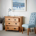 Zelah Oak 2 over 2 Drawer Chest with drawers open