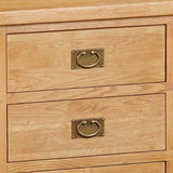 Zelah Oak 5 Drawer Tallboy Chest - Close Up of Tallboy Drawers