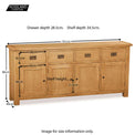 Zelah Extra Large Dresser - Size Guide of Base of Dresser