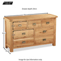 Zelah Oak 3 over 4 Chest of Drawers - Size Guide