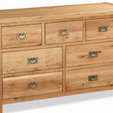 Zelah Oak 3 over 4 Chest of Drawers - Close Up of Drawer Fronts