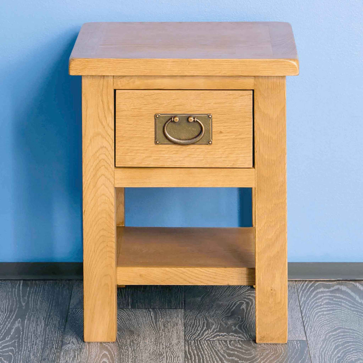 Surrey Oak Lamp Table with Drawer - Lifestyle