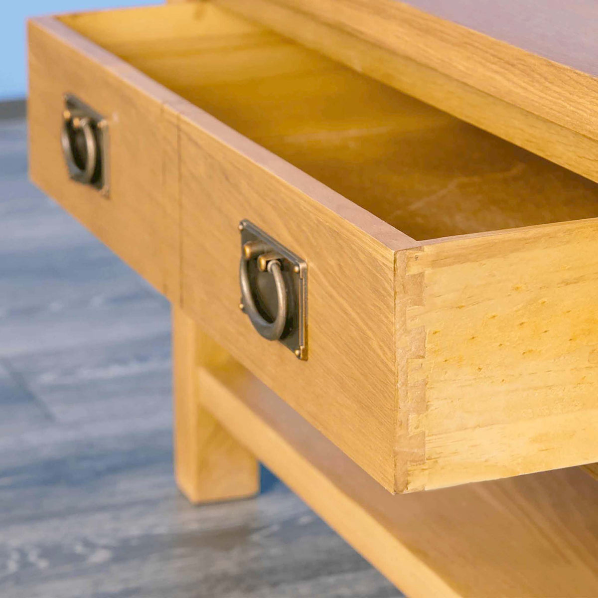 Surrey Oak Coffee Table - Showing drawer open