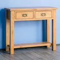 Surrey Oak Console Table - Lifestyle side view