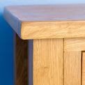 Surrey Oak Console Table - Close up of top front corner