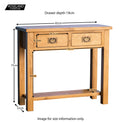 Surrey Oak Console Table - Size Guide