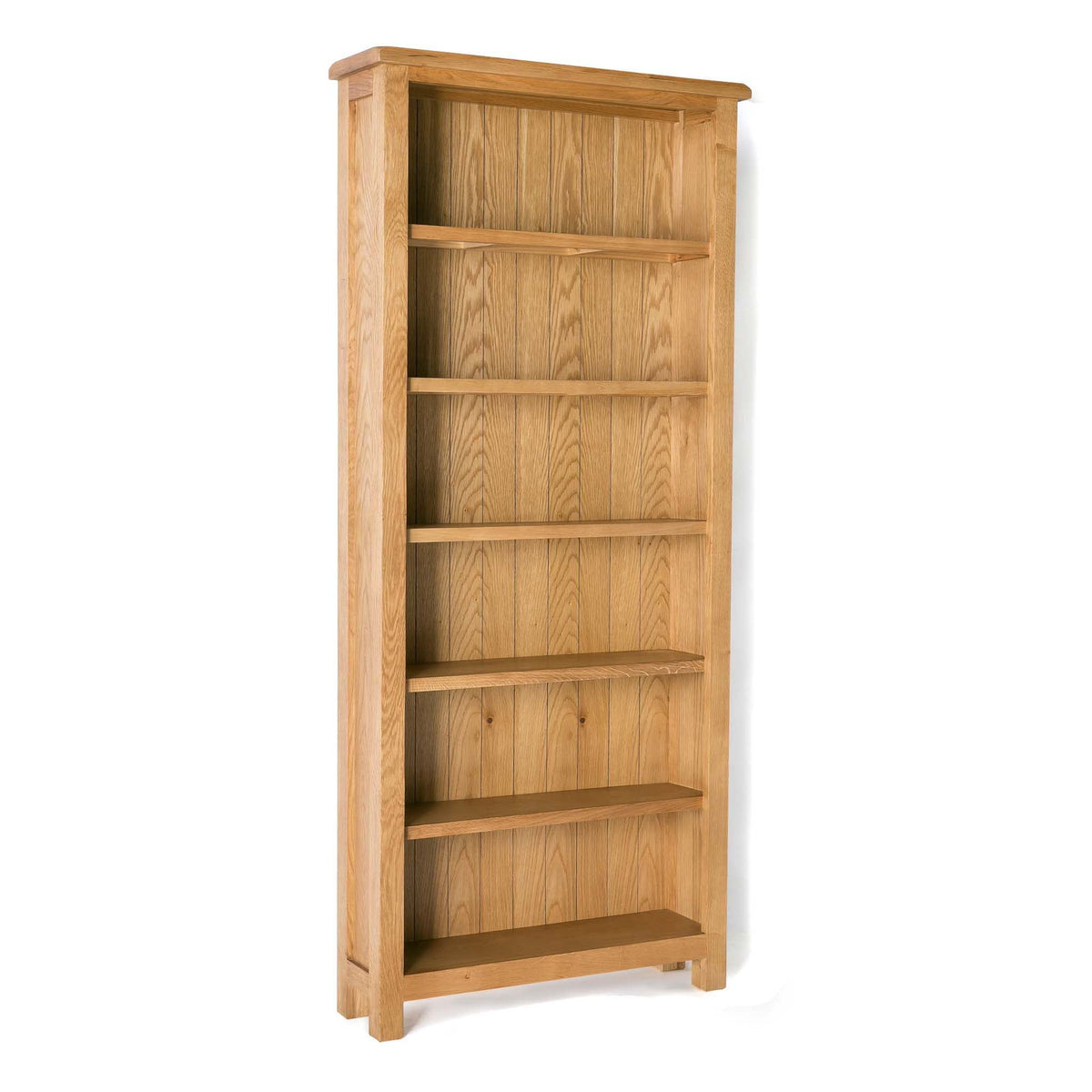 side view of the Surrey Oak Large Bookcase by Roseland Furniture