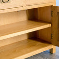 Surrey Oak Small Sideboard - Close up of inside cupboard at fixed shelf
