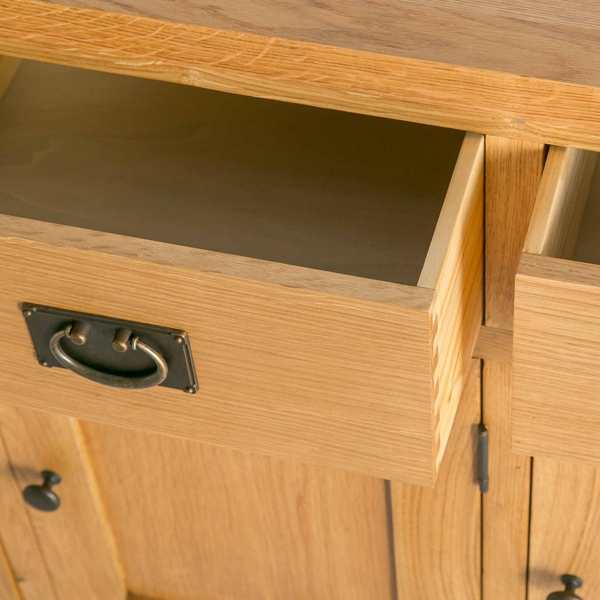 close up of opened drawers