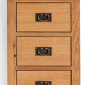 Surrey Oak 5 drawer tallboy chest of 5 drawers - Close up of drawer fronts