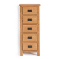 Surrey Oak 5 drawer tallboy chest of 5 drawers by Roseland Furniture