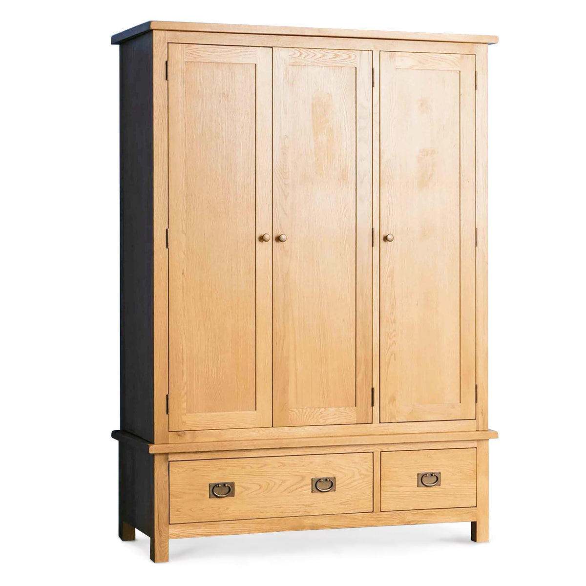 Surrey Oak Triple Wardrobe & Drawers by Roseland Furniture