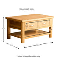 London Oak Coffee Table - size guide