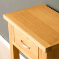 Top surface of the London Oak Telephone Table by Roseland Furniture