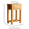 London Oak Telephone Table - Size guide