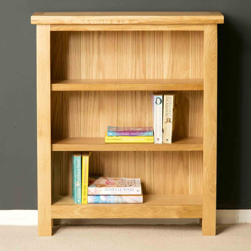 London Oak Small Bookcase | W:70cm | Solid Wood | Light Oak
