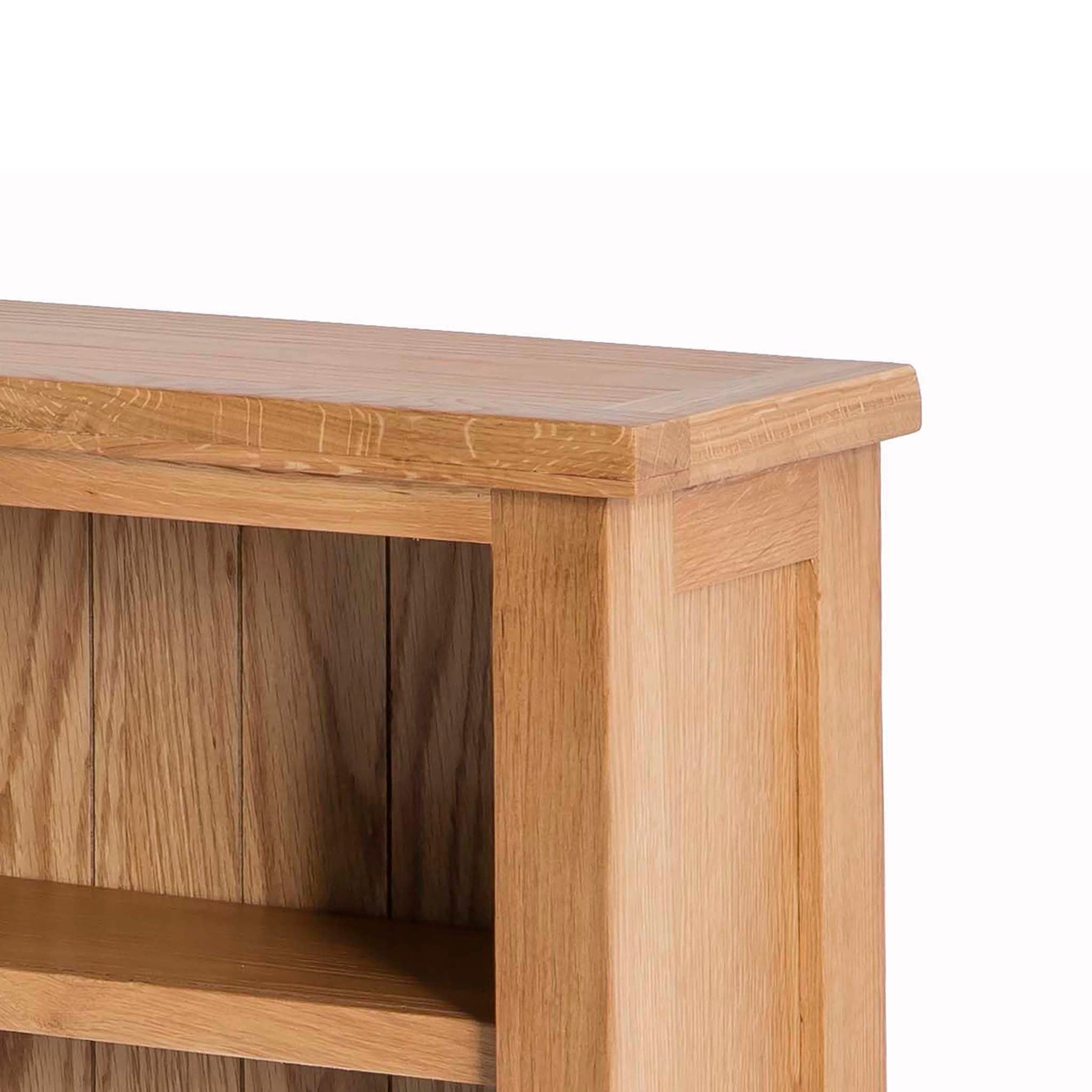 London Oak Small Bookcase - Close up of oak top