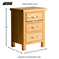 The London Oak Bedside - size guide