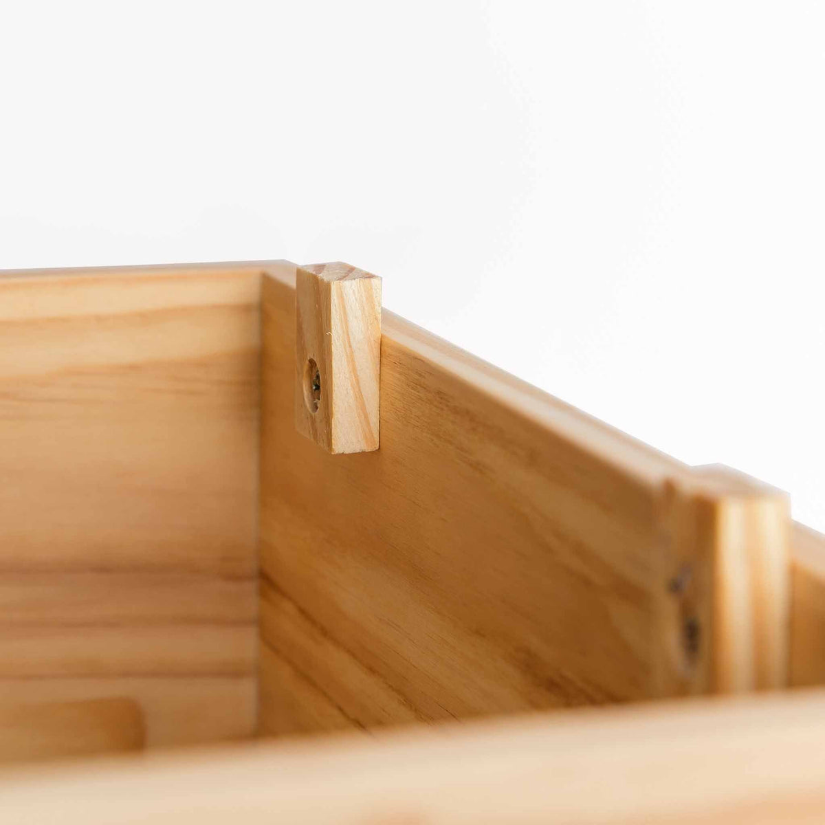  Stay lugs on the back of drawers on the  London Oak Tallboy Chest
