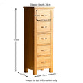 London Oak Tallboy Chest - size guide