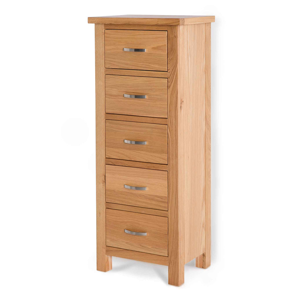 side view of the London Oak Tallboy Chest by Roseland Furniture